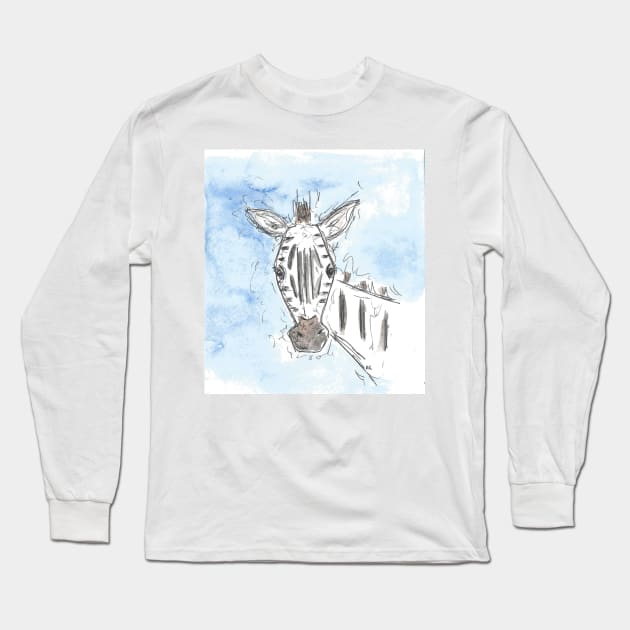 Curious zebra Long Sleeve T-Shirt by DebTheZeb